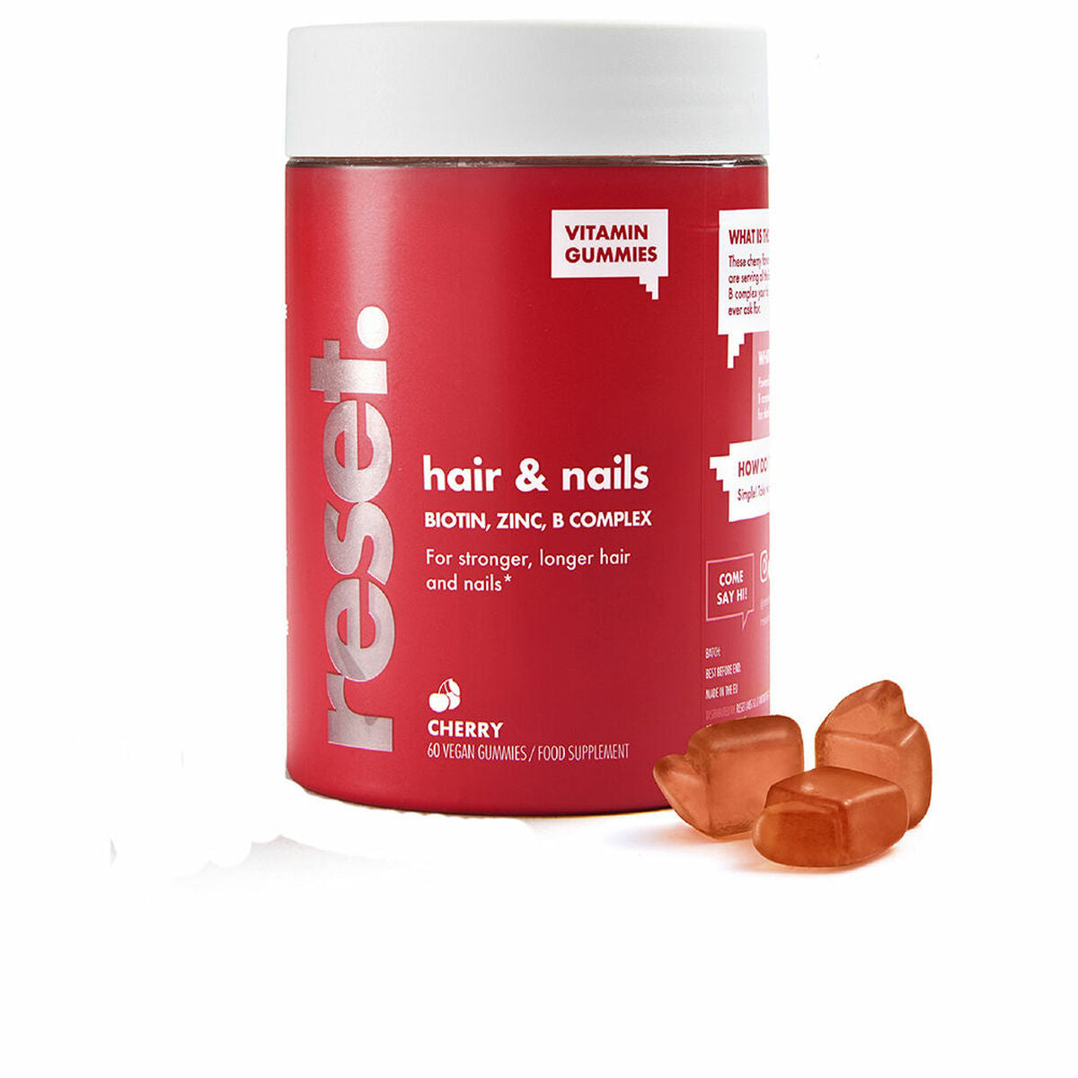 Complemento Alimentar Reset Hair & Nails Gomas 60 Unidades-0