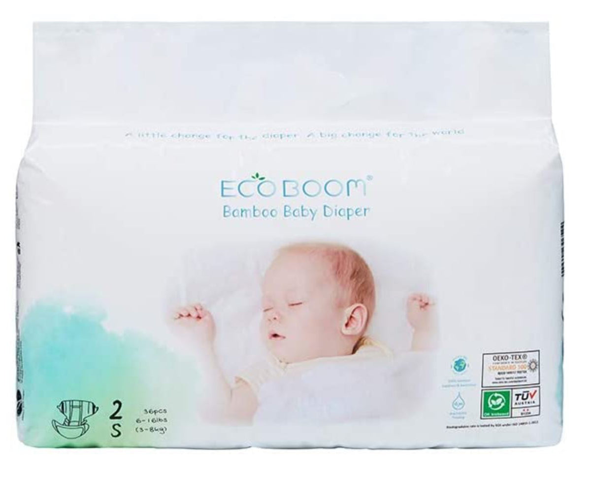 ECOBOOM Bamboe Eco Wegwerp luiers 90 STUKS - Maat 1, Maat 2 (Small 3-8kg)-0