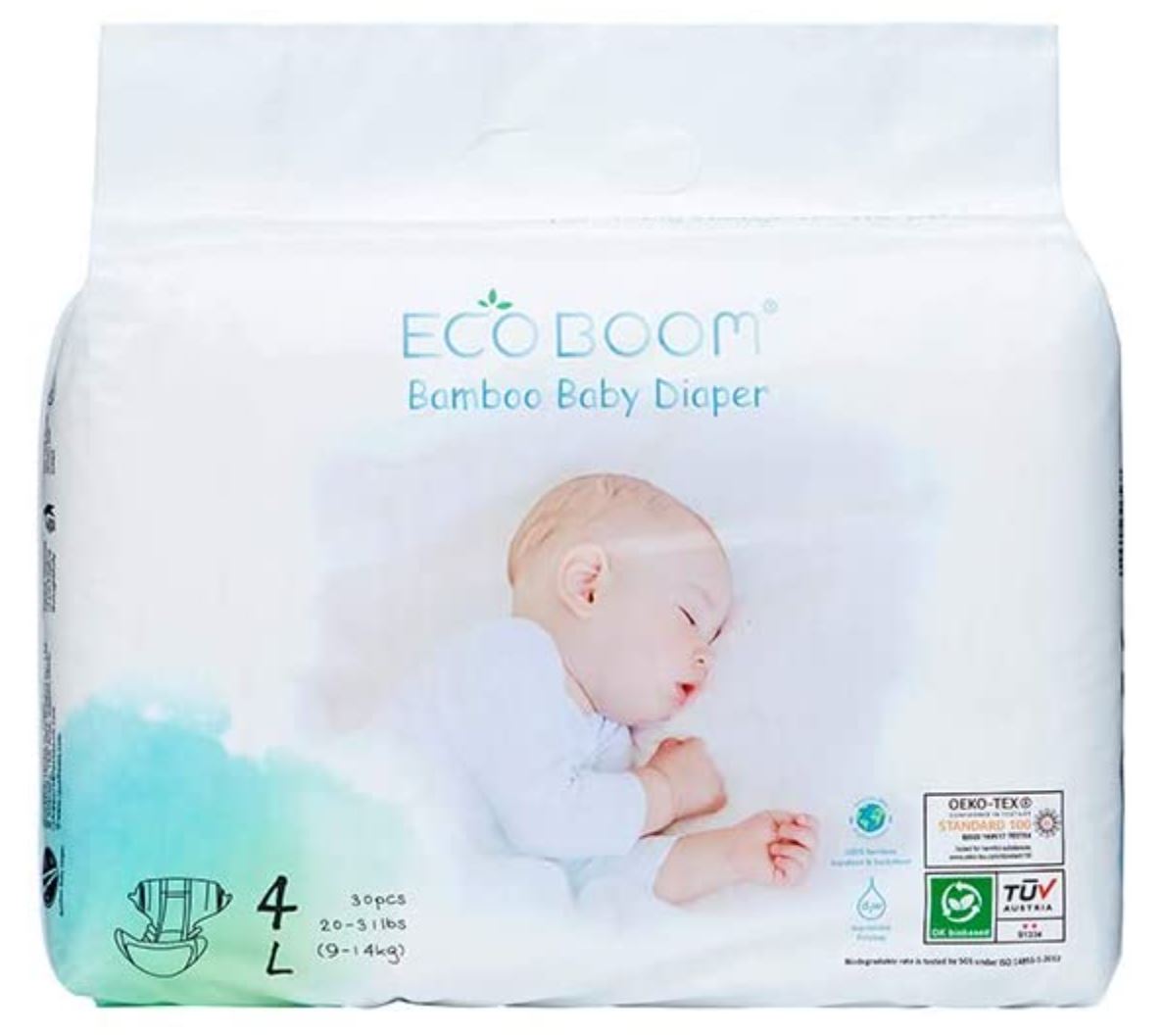 ECOBOOM Bamboe Eco Wegwerp luier 70 STUKS - Maat 4 (Large 9-14kg)-0