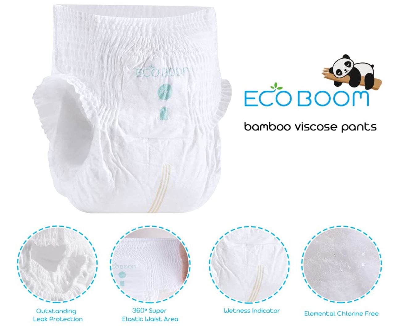 ECOBOOM Bamboe Eco Wegwerp luierbroekje 76 STUKS - Maat 4 (Large 9-14kg)-1