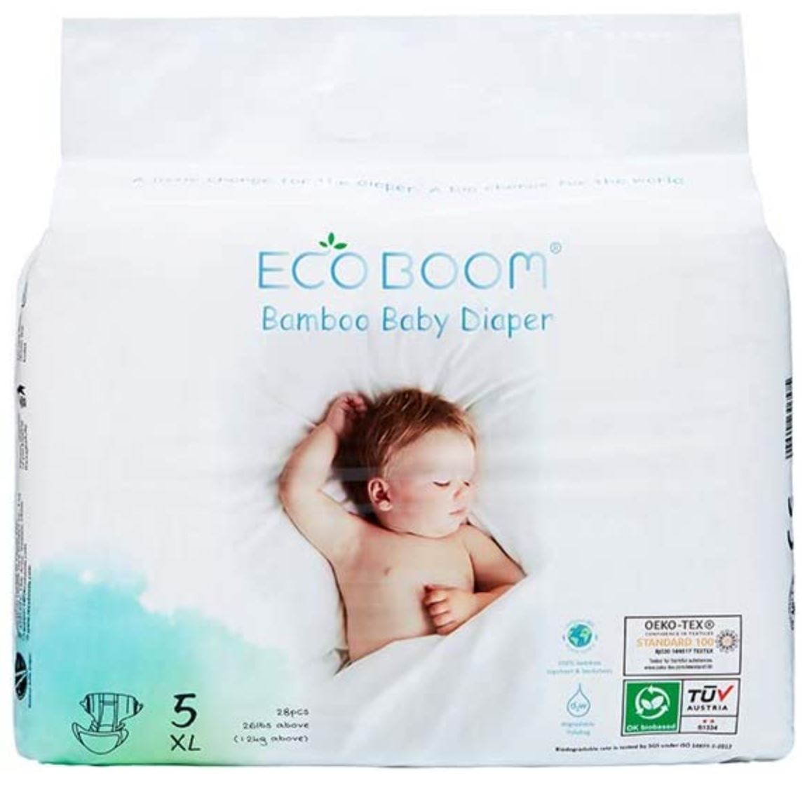 ECOBOOM Bamboe Eco wegwerp luiers 62 STUKS - Maat 5 (XL 12kg +)-0