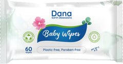 Dana Baby Wet Wipes with Purified Water for Cleaning Sensitive Newborn Skin and Body | Biodegradable No Plastic No Alcohol and No Paraben Babywipes and Waterwipes-0