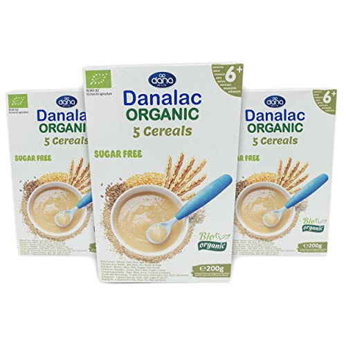 DANALAC Organic Baby Cereal (Five Cereals) 200 Gram Porridge Sugar Free 6 Months Plus | Wheat, Corn, Rice, Rye, Barley-3