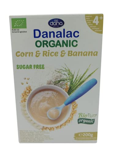 DANALAC Organic Baby Cereal (Corn, Rice, Banana) 200 Gram Porridge Sugar Free 4 Months Plus-0