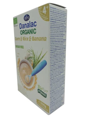 DANALAC Organic Baby Cereal (Corn, Rice, Banana) 200 Gram Porridge Sugar Free 4 Months Plus-2