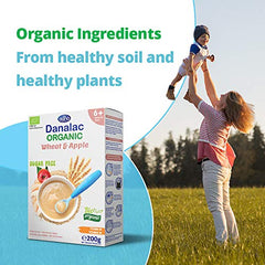 DANALAC Organic Baby Cereal Wheat and Apple 200 Gram Porridge Sugar Free 6 Months Plus-10