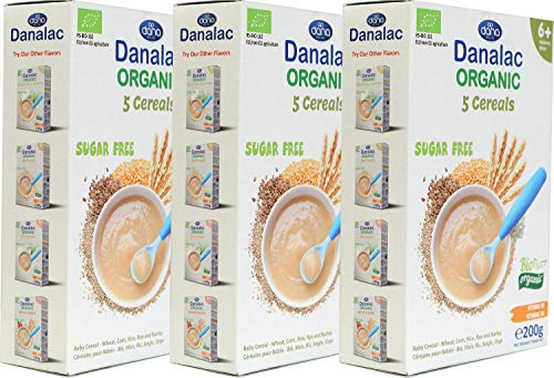 DANALAC Organic Baby Cereal (Five Cereals) 200 Gram Porridge Sugar Free 6 Months Plus | Wheat, Corn, Rice, Rye, Barley-5