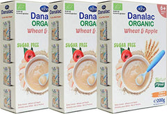 DANALAC Organic Baby Cereal Wheat and Apple 200 Gram Porridge Sugar Free 6 Months Plus-6