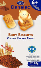 Danalac, Cocoa Baby Biscuits Pack of Finger Food Snack for Toddlers 6+ Months with Calcium Iron and Vitamins, 120g-0